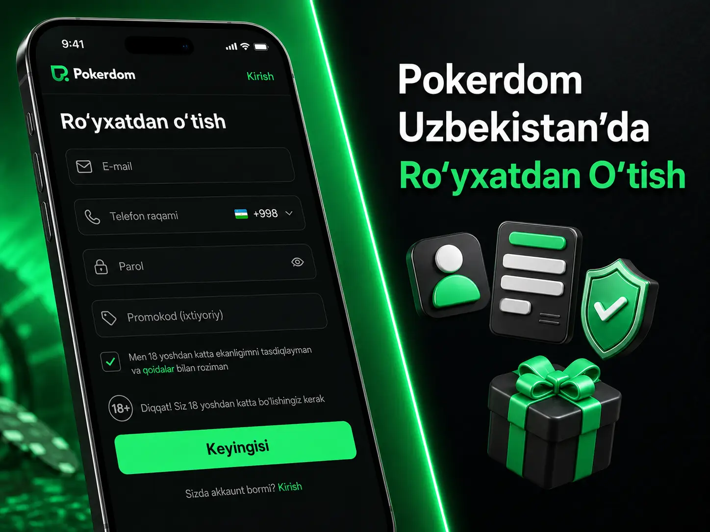 Pokerdom’da Hisob Ochish Jarayoni