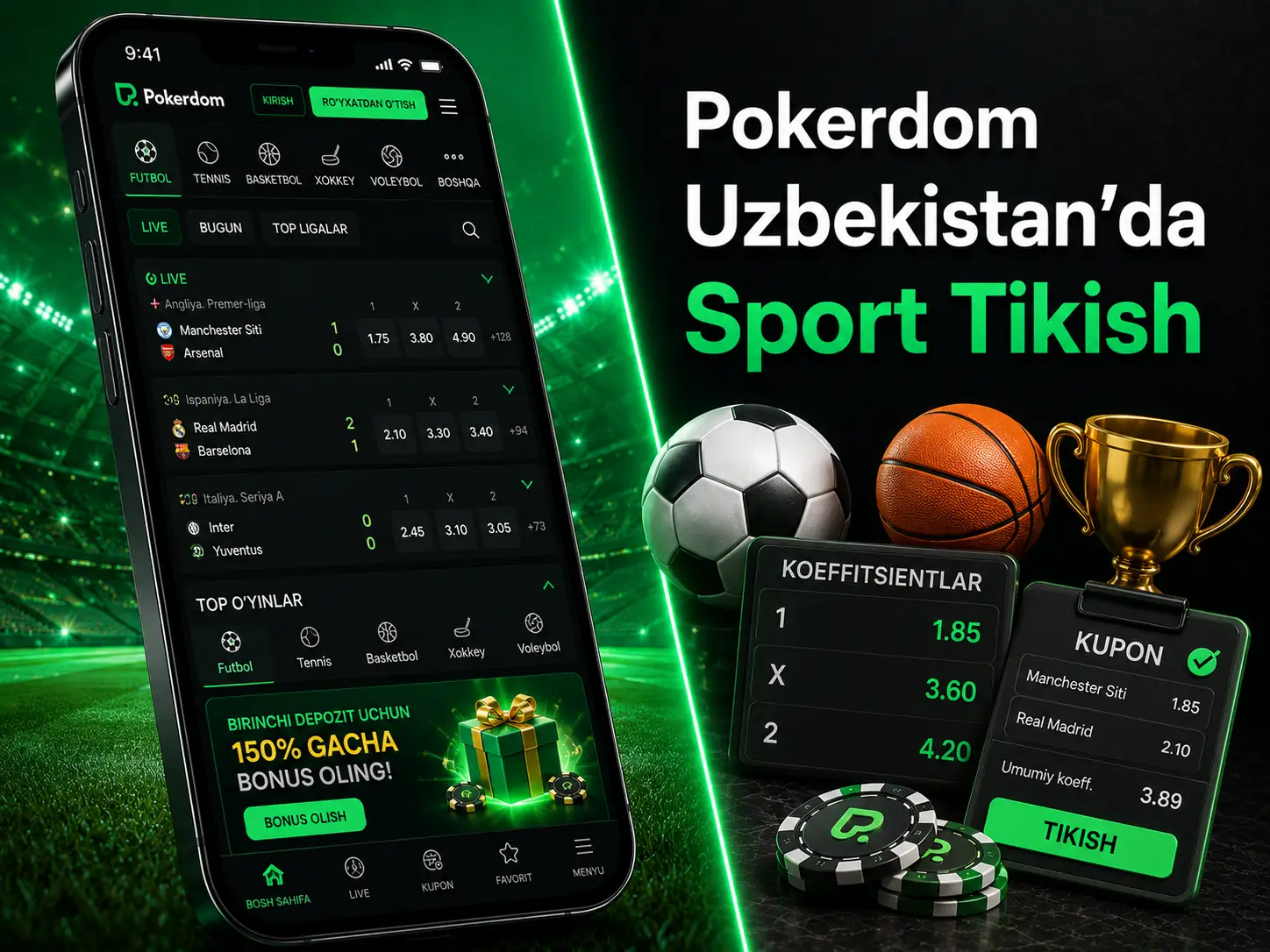 Pokerdom Uzbekistanda sport tikishlari